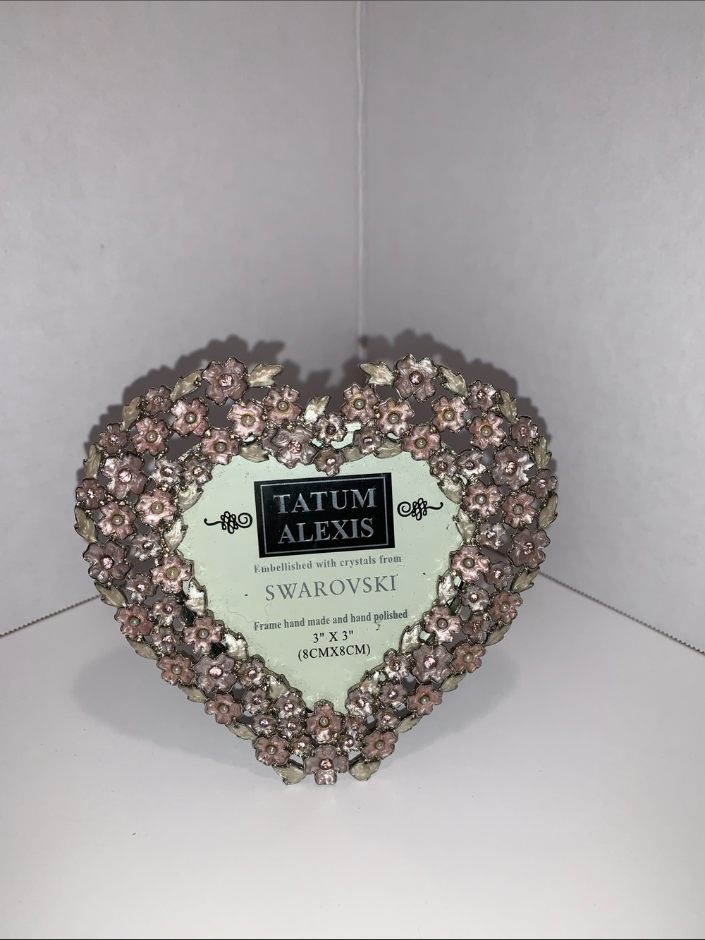Swarovski Pink and Gold Floral Heart Frame by Tatum Alexis
